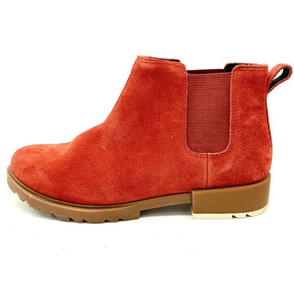 Sorel Shoes - SOREL Women's Emelie II Waterproof Suede Chelsea Boot Warp Red Orange US10 EU41